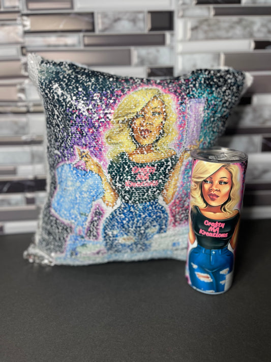 Custom Pillow and Tumbler Set